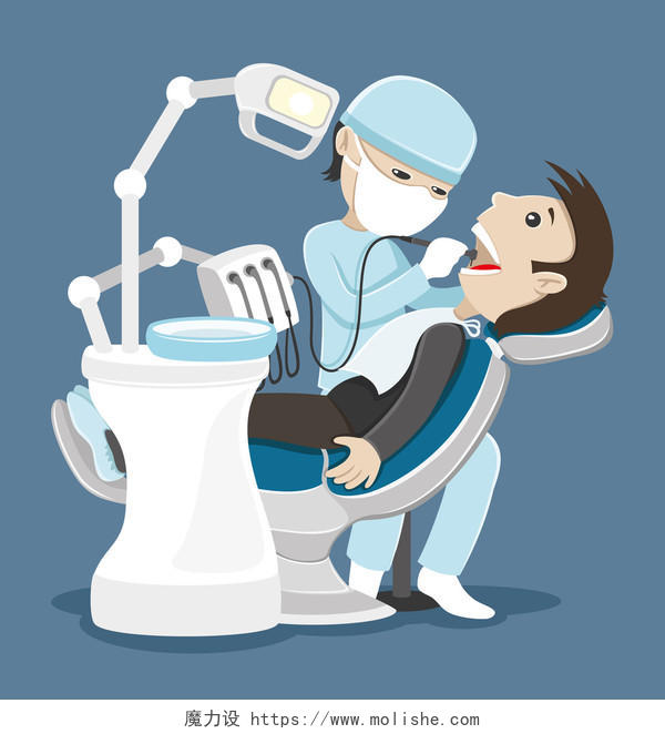护士在帮患者看牙齿口腔牙齿